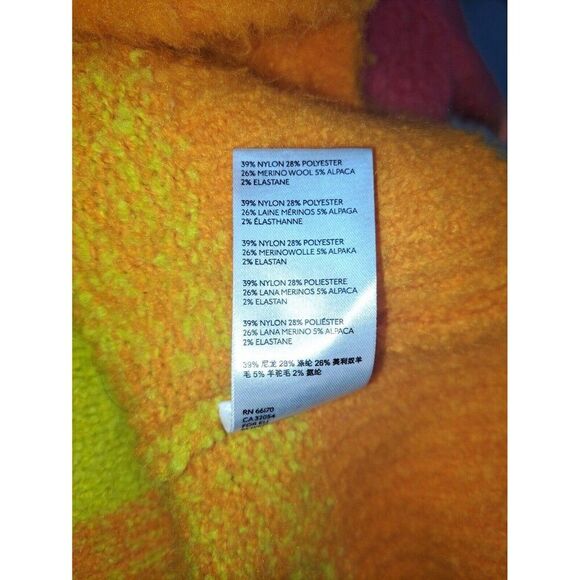 Anthropologie Women's Simone Striped Sweater Pink Orange Multi V Neck Medium - Picture 9 of 9